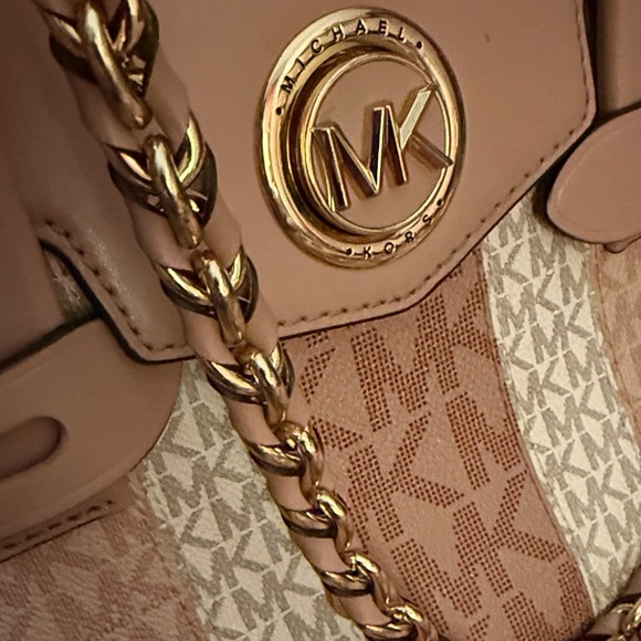 Michael Kors Carmen Small Colorblock Logo Satchel Bag - Picture 4 of 9